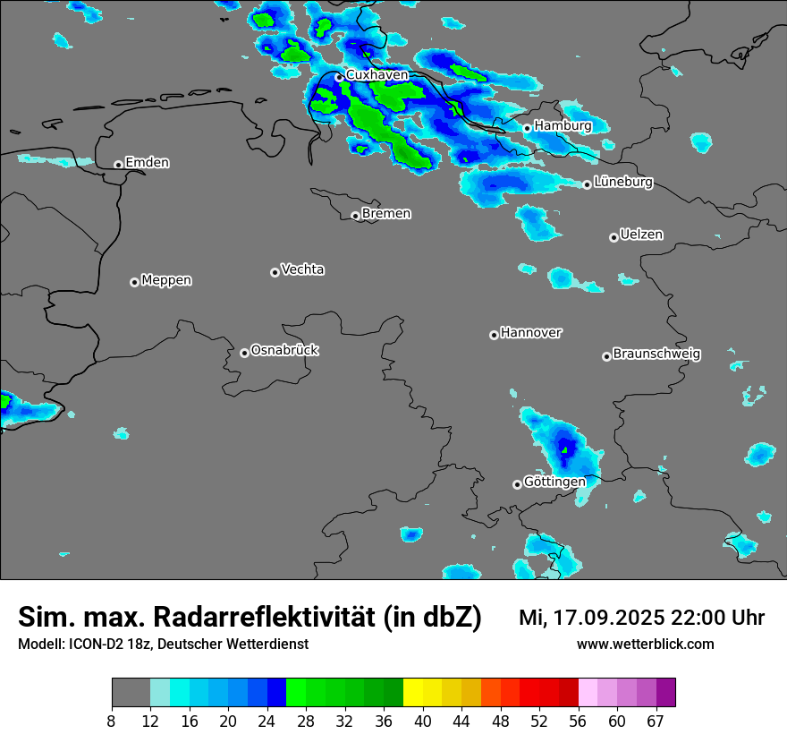 Modellkarten Simuliertes Radarbild