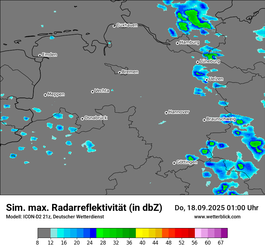 Modellkarten Simuliertes Radarbild