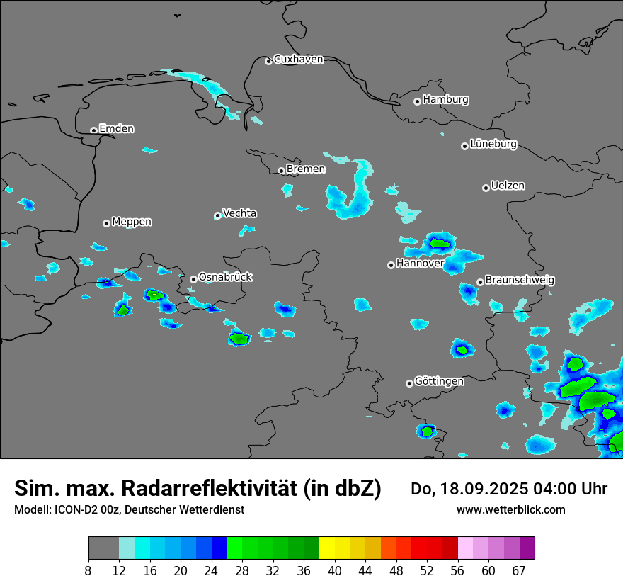 Modellkarten Simuliertes Radarbild