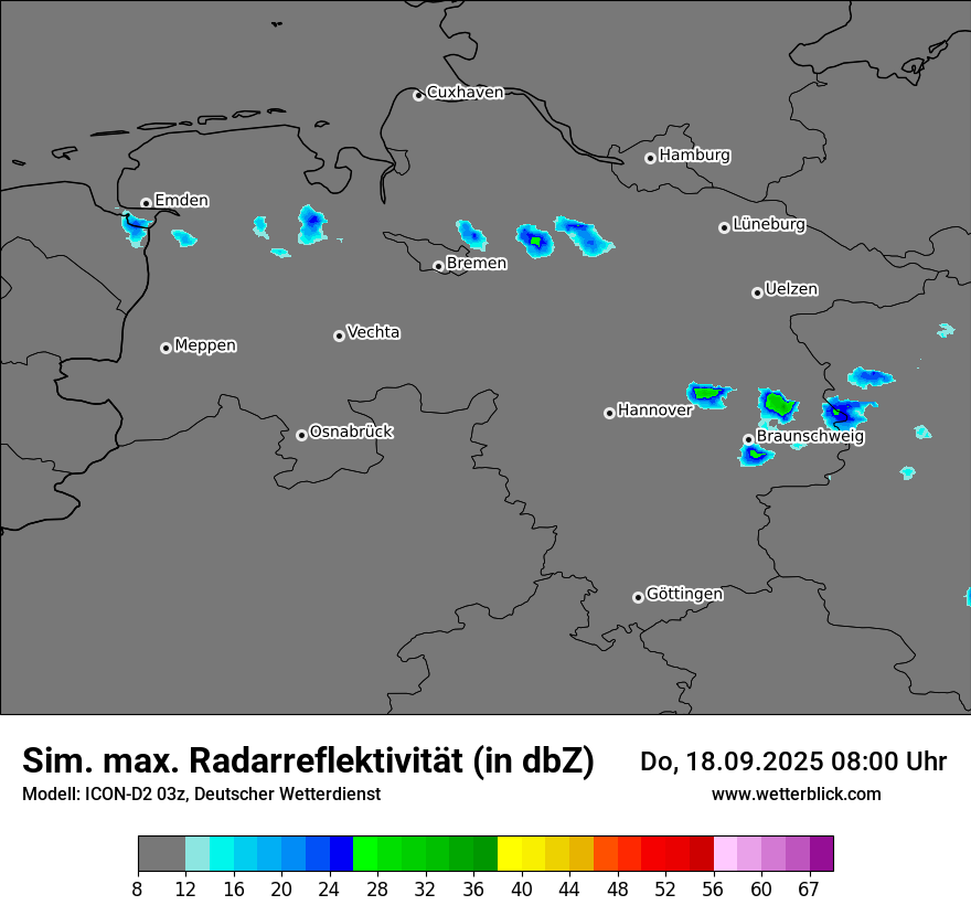 Modellkarten Simuliertes Radarbild