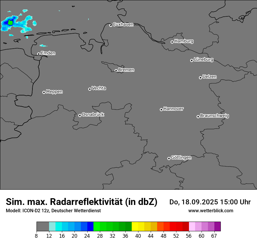Modellkarten Simuliertes Radarbild
