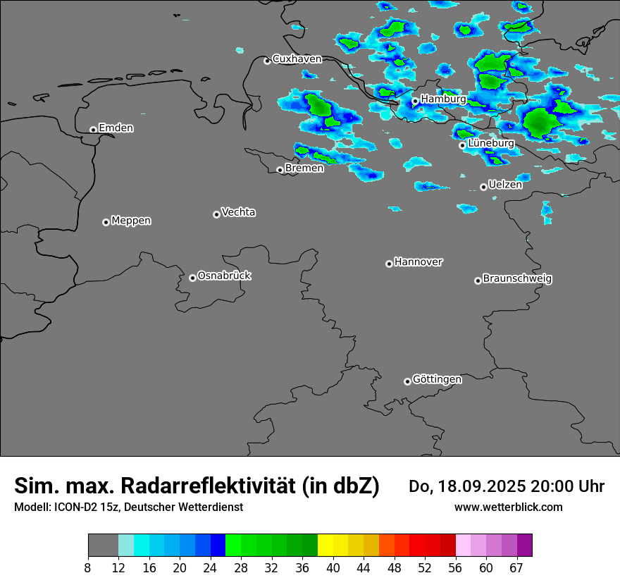 Modellkarten Simuliertes Radarbild