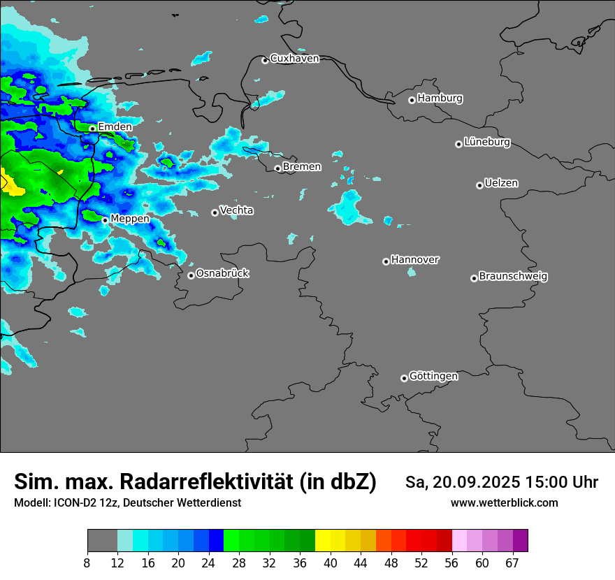 Modellkarten Simuliertes Radarbild