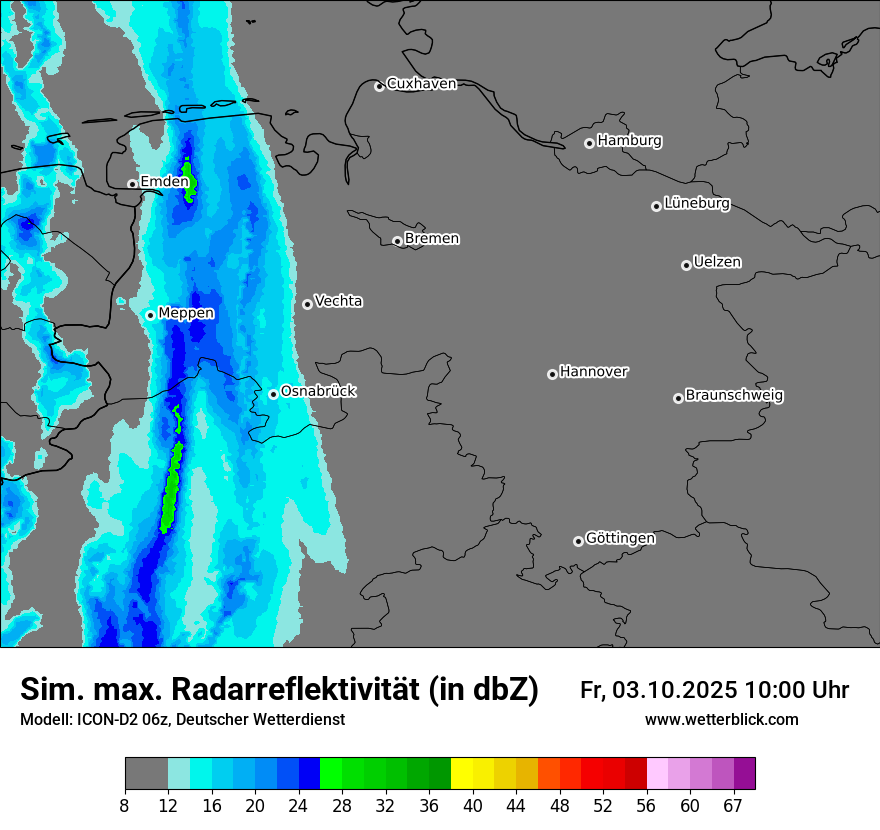 Modellkarten Simuliertes Radarbild