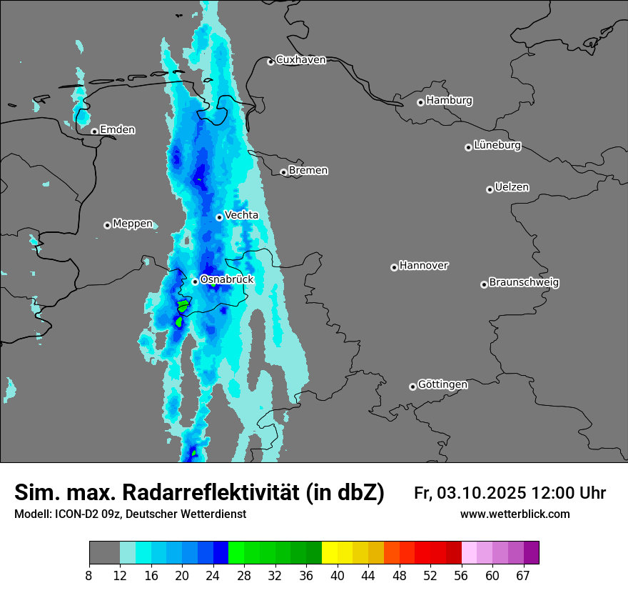 Modellkarten Simuliertes Radarbild