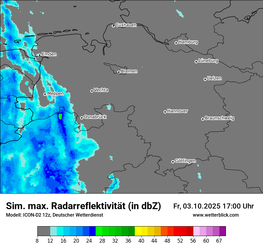 Modellkarten Simuliertes Radarbild
