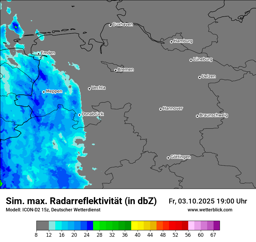 Modellkarten Simuliertes Radarbild