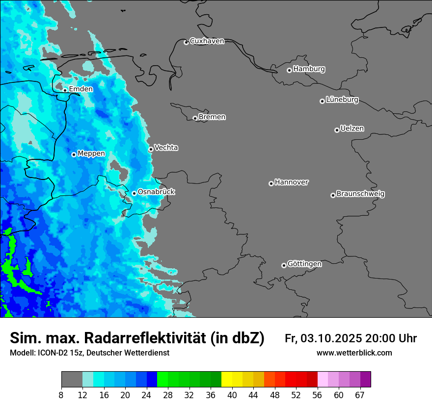 Modellkarten Simuliertes Radarbild