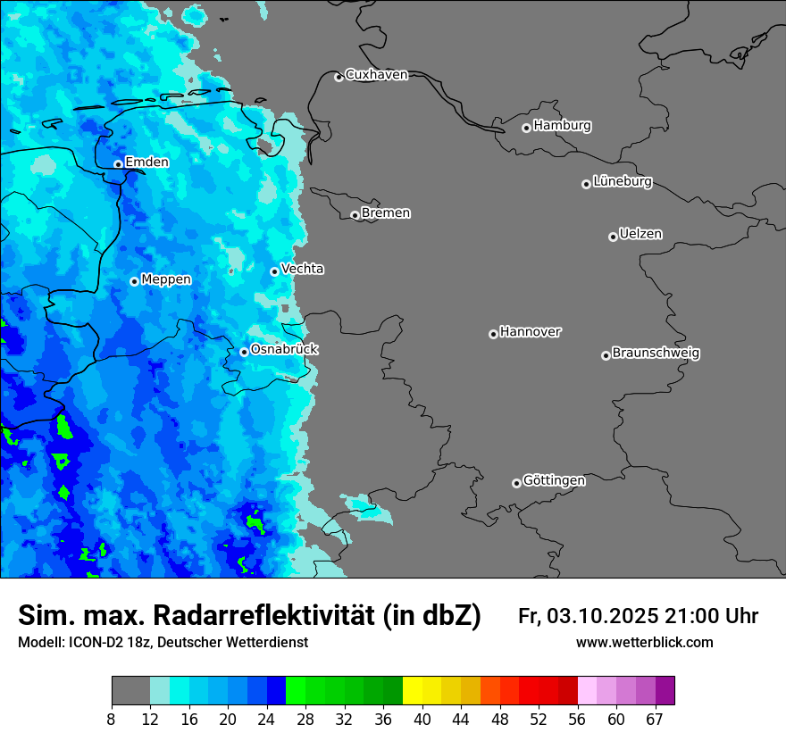 Modellkarten Simuliertes Radarbild