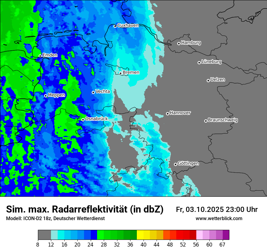 Modellkarten Simuliertes Radarbild