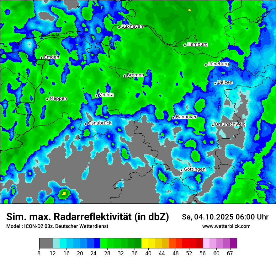 Modellkarten Simuliertes Radarbild