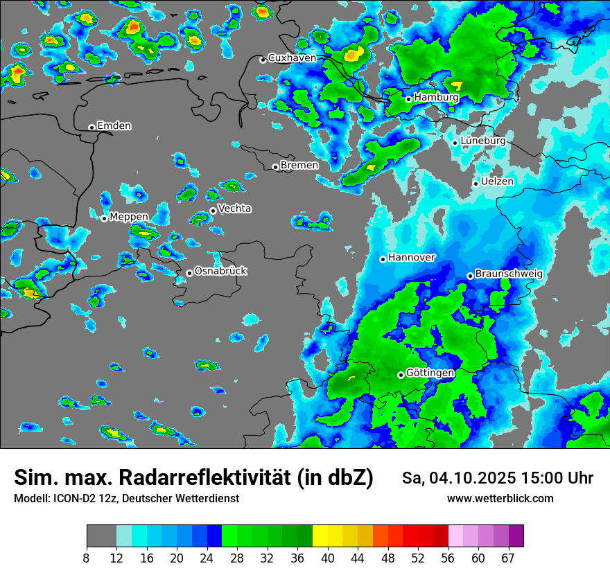 Modellkarten Simuliertes Radarbild