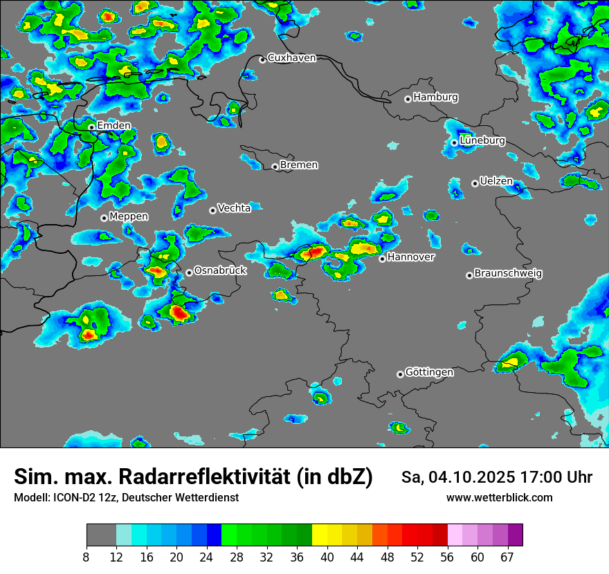 Modellkarten Simuliertes Radarbild