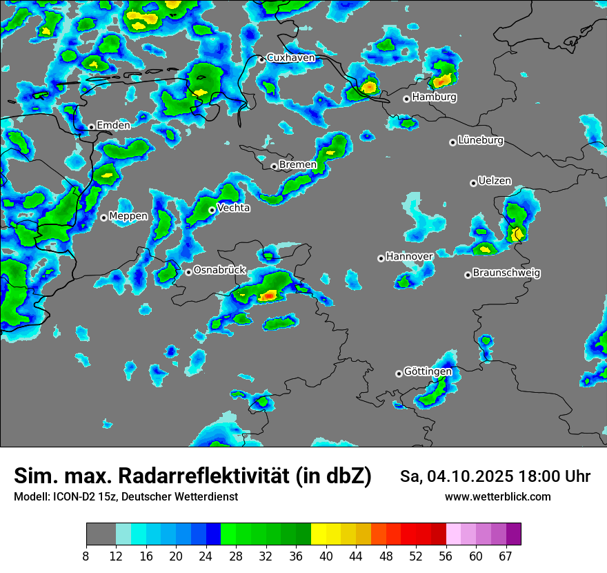 Modellkarten Simuliertes Radarbild