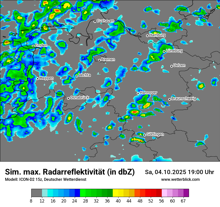 Modellkarten Simuliertes Radarbild