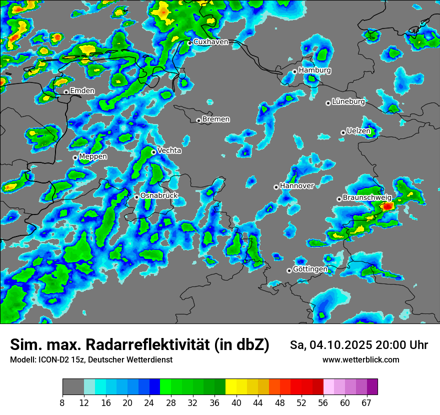 Modellkarten Simuliertes Radarbild