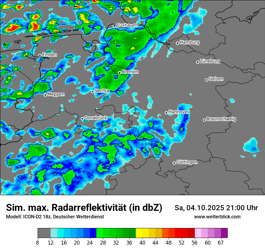 Modellkarten Simuliertes Radarbild