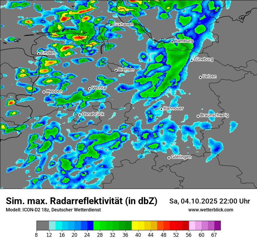 Modellkarten Simuliertes Radarbild
