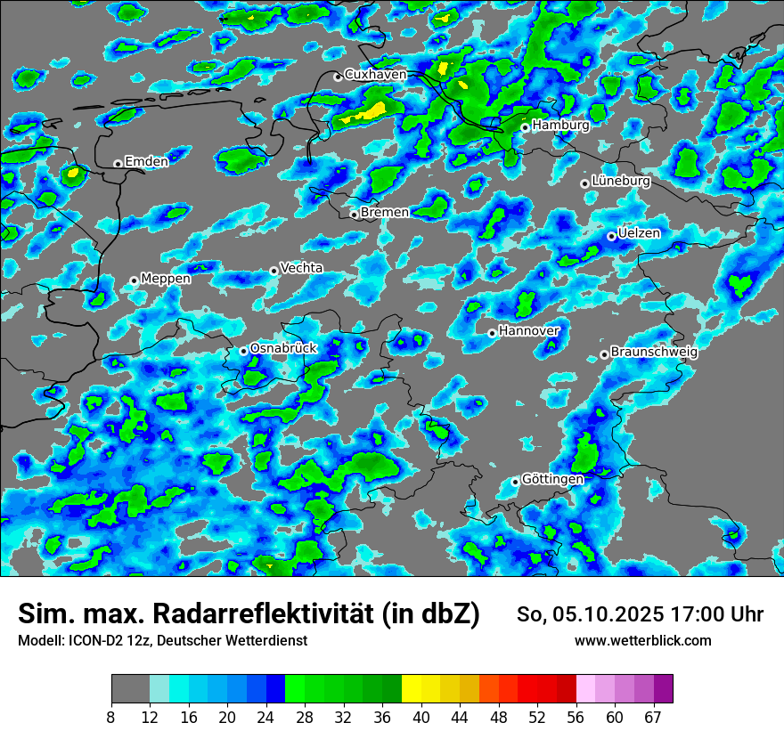 Modellkarten Simuliertes Radarbild