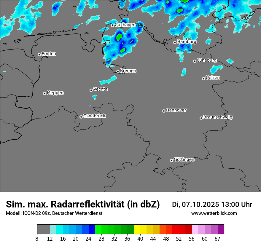 Modellkarten Simuliertes Radarbild