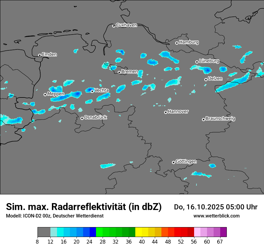 Modellkarten Simuliertes Radarbild