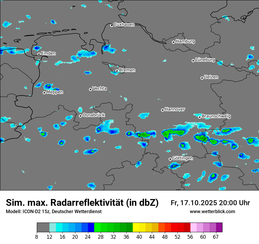 Modellkarten Simuliertes Radarbild