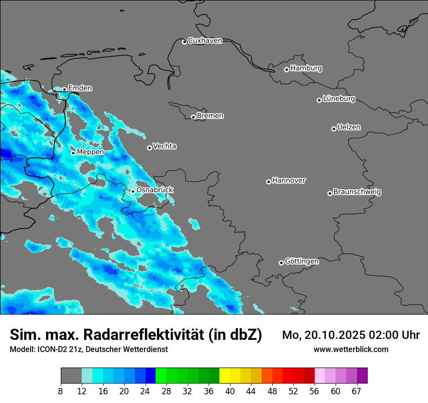 Modellkarten Simuliertes Radarbild