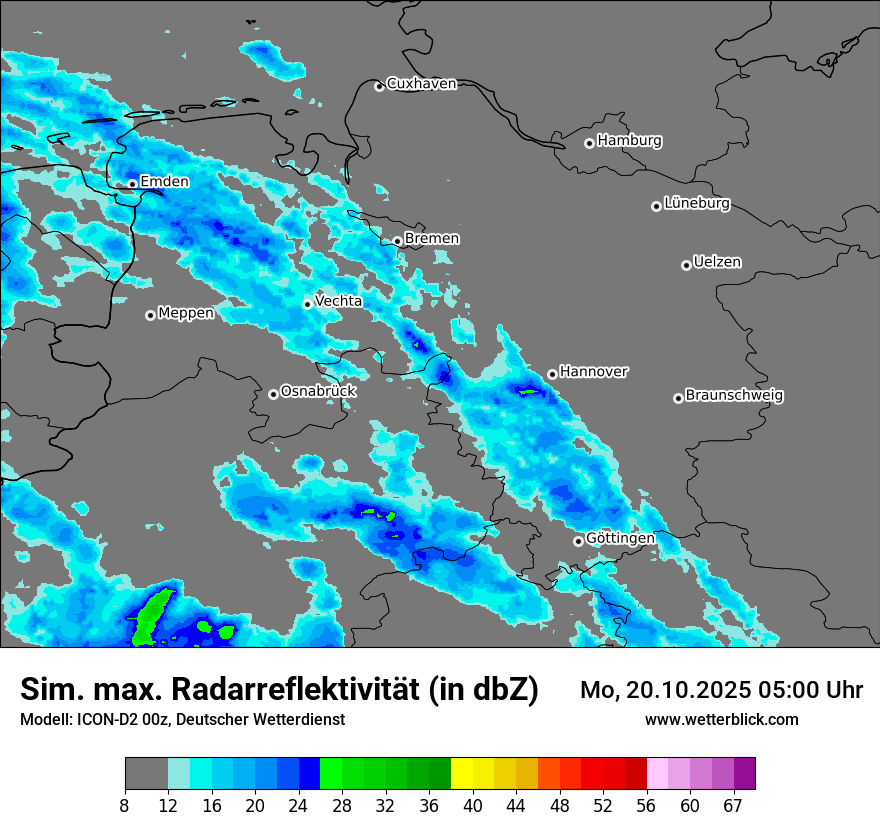 Modellkarten Simuliertes Radarbild