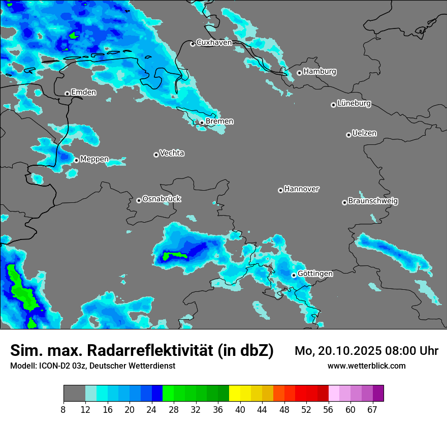 Modellkarten Simuliertes Radarbild