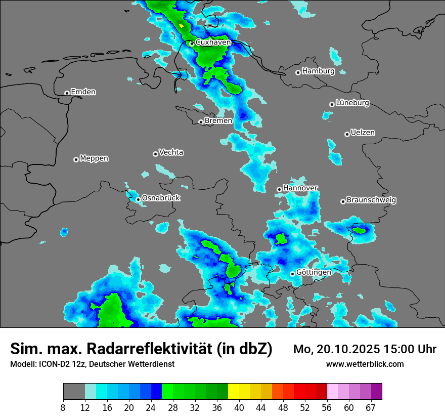 Modellkarten Simuliertes Radarbild