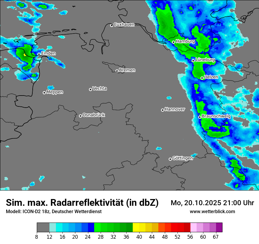 Modellkarten Simuliertes Radarbild