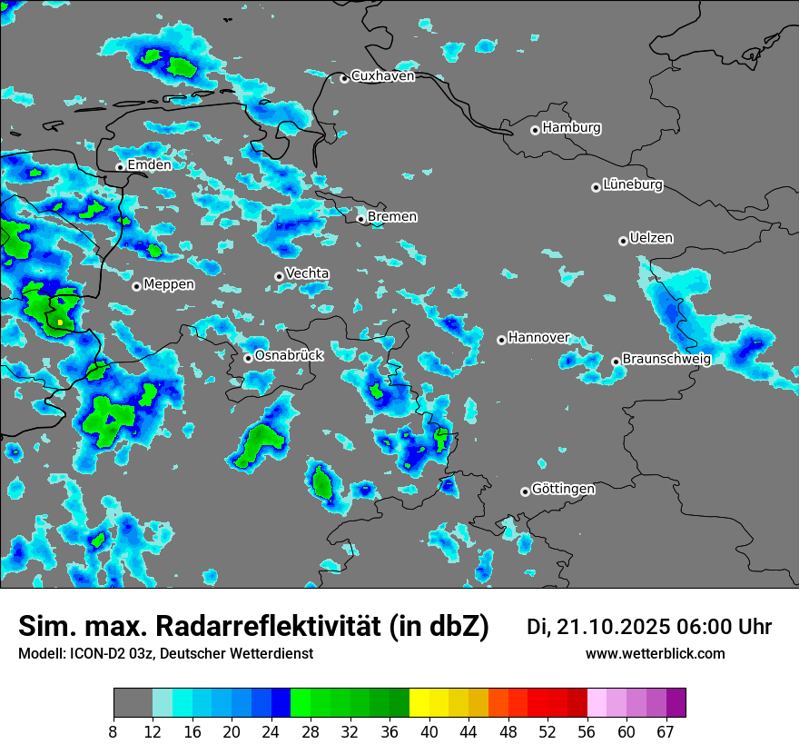 Modellkarten Simuliertes Radarbild