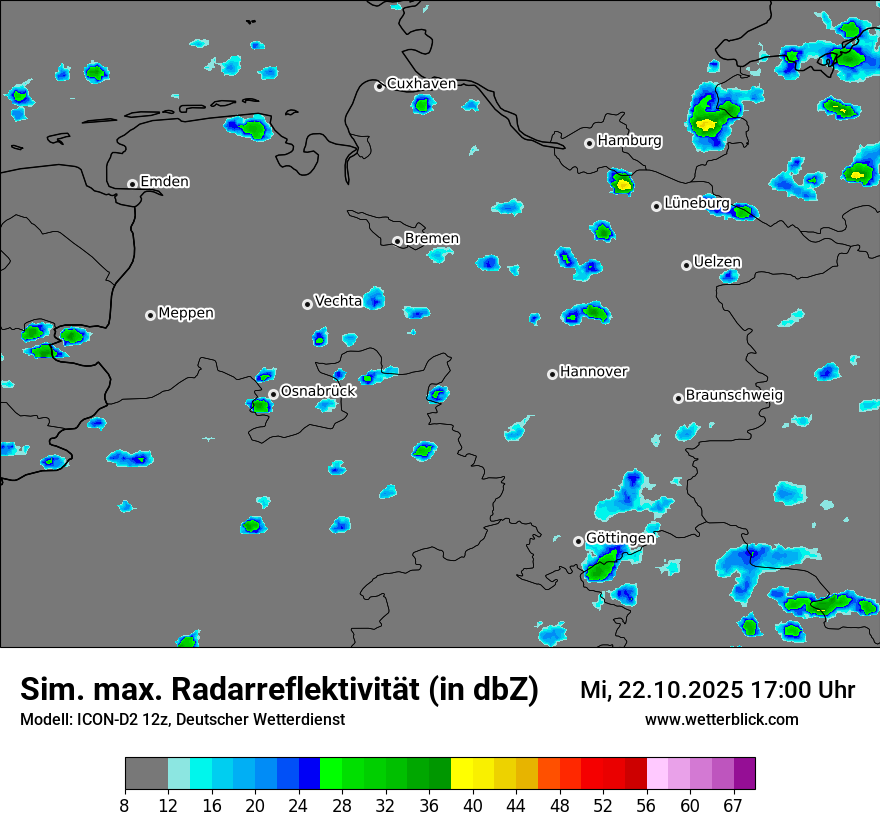 Modellkarten Simuliertes Radarbild