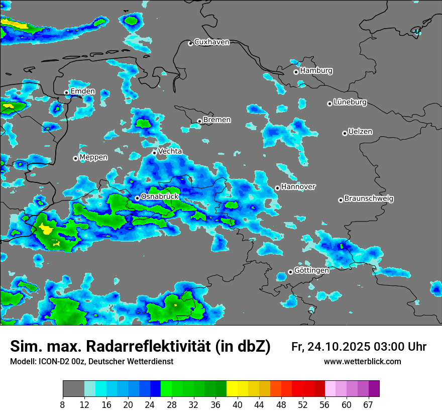 Modellkarten Simuliertes Radarbild