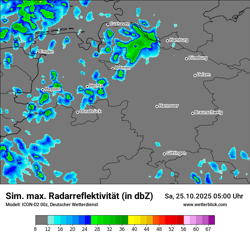 Modellkarten Simuliertes Radarbild