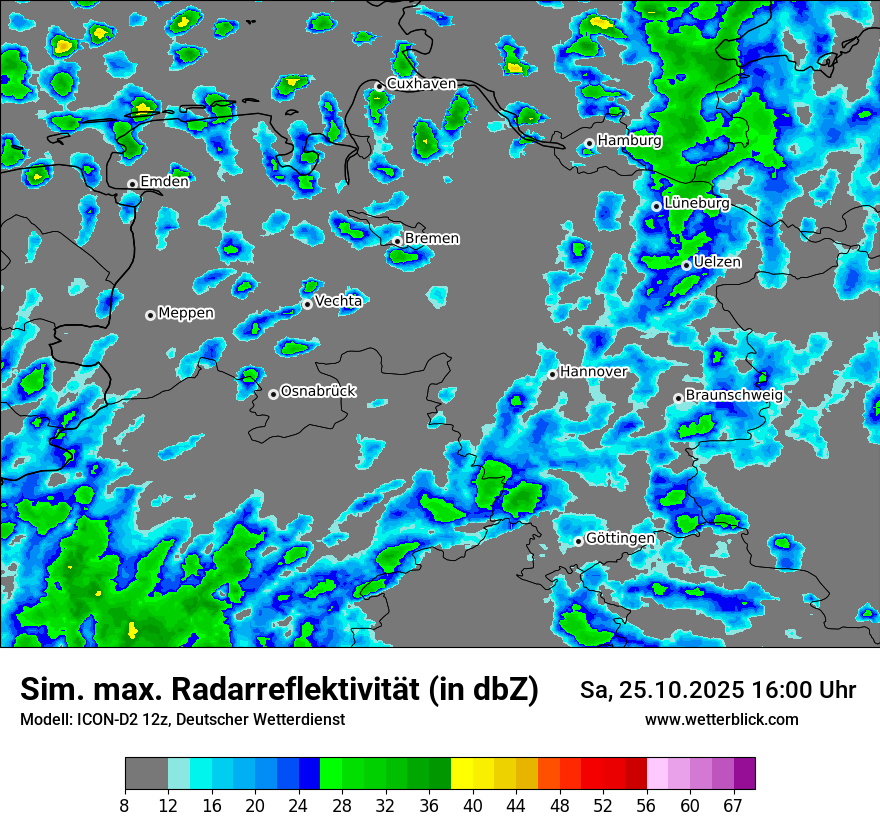Modellkarten Simuliertes Radarbild