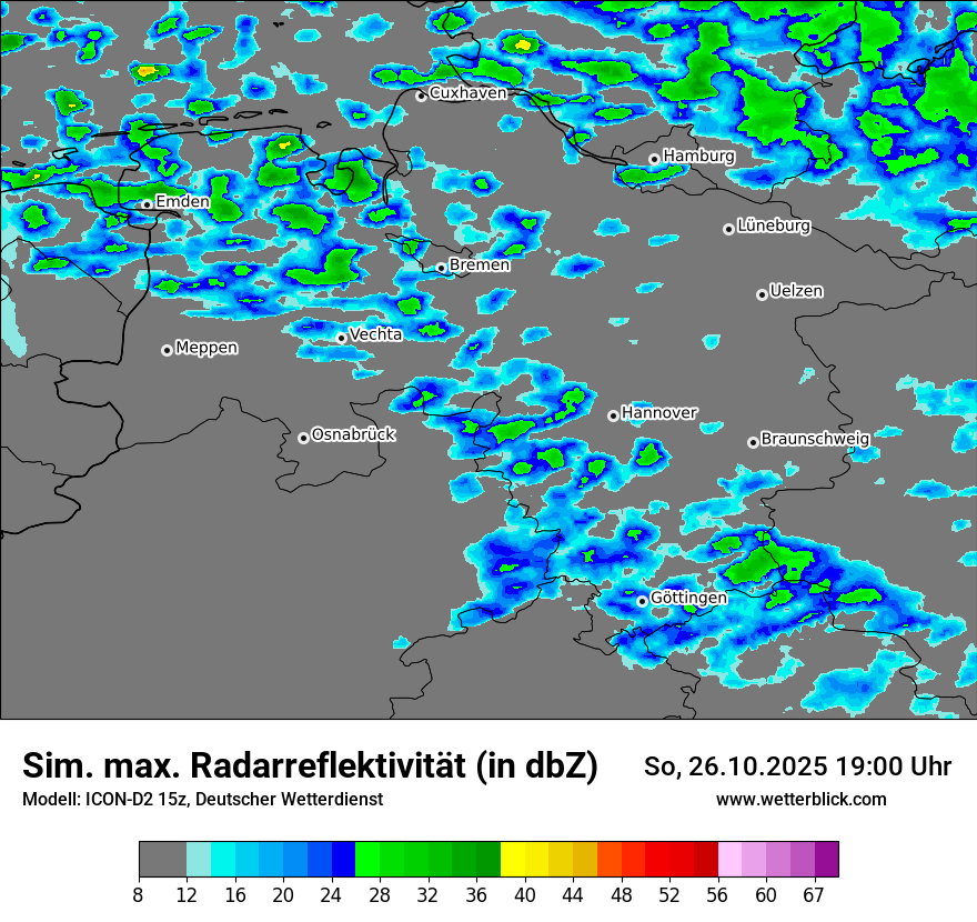 Modellkarten Simuliertes Radarbild