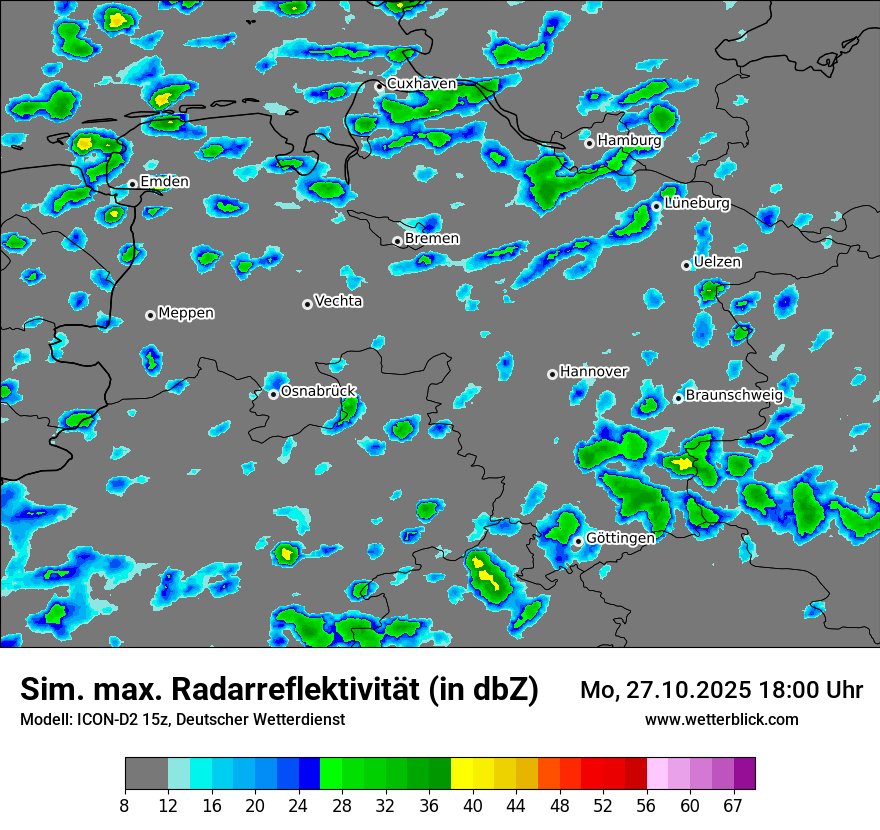 Modellkarten Simuliertes Radarbild