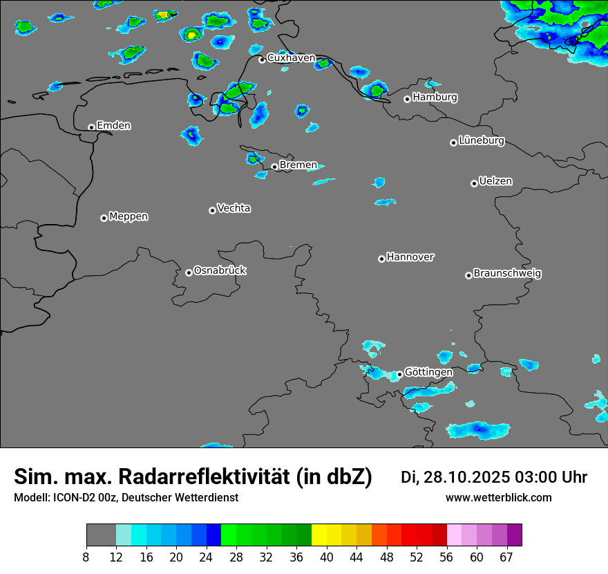 Modellkarten Simuliertes Radarbild