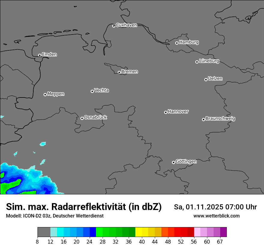 Modellkarten Simuliertes Radarbild
