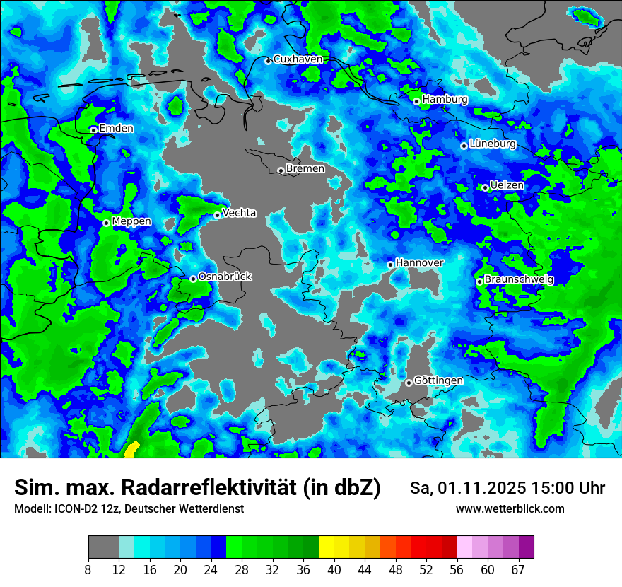 Modellkarten Simuliertes Radarbild