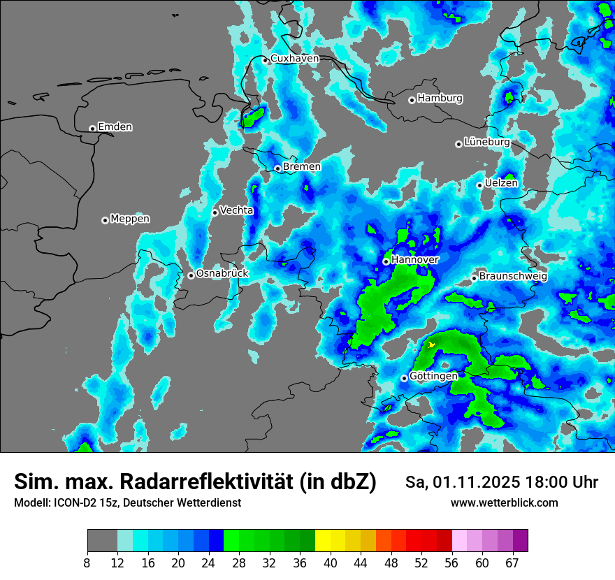 Modellkarten Simuliertes Radarbild