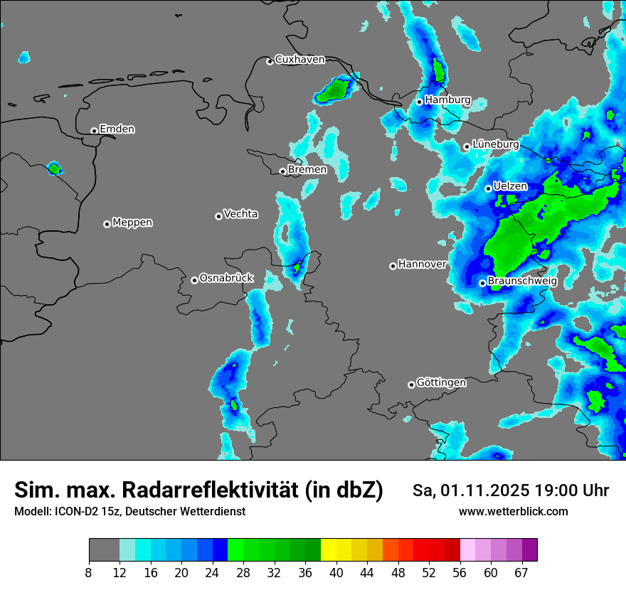 Modellkarten Simuliertes Radarbild