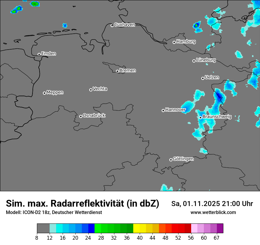 Modellkarten Simuliertes Radarbild
