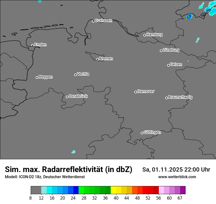 Modellkarten Simuliertes Radarbild