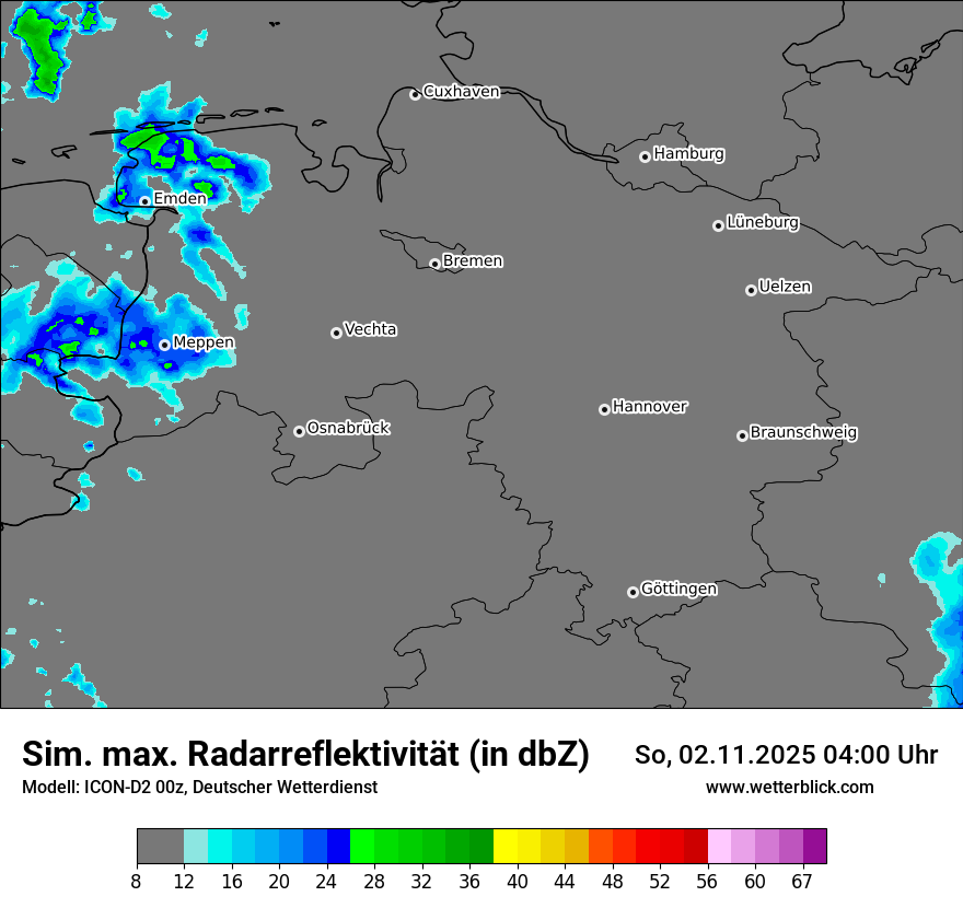 Modellkarten Simuliertes Radarbild