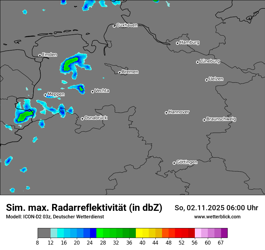 Modellkarten Simuliertes Radarbild