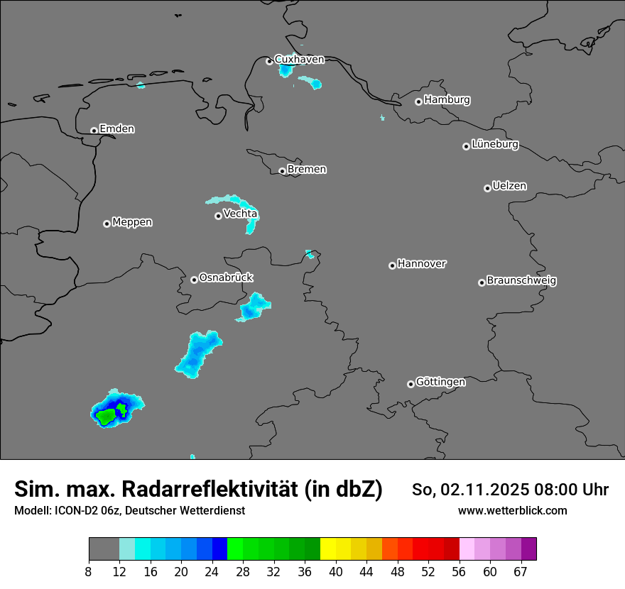 Modellkarten Simuliertes Radarbild