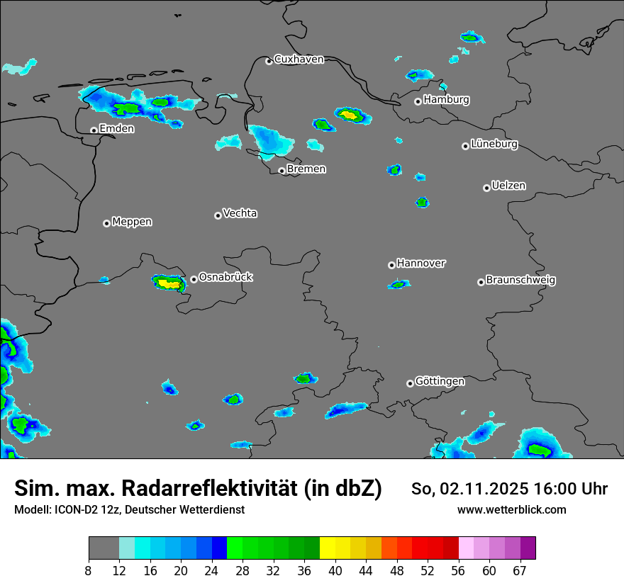Modellkarten Simuliertes Radarbild