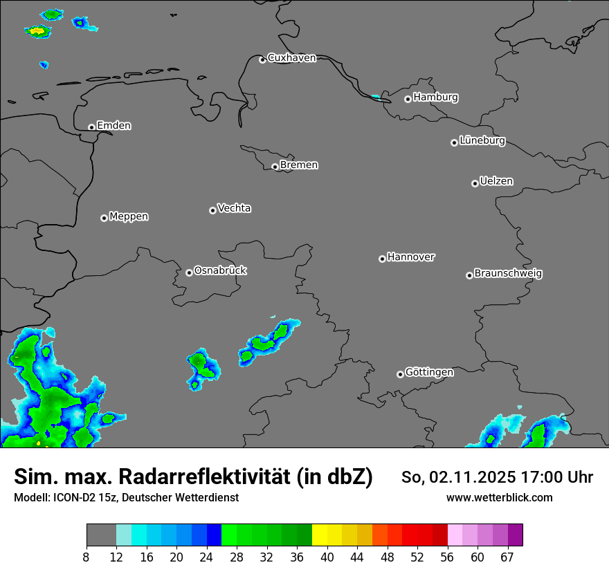 Modellkarten Simuliertes Radarbild
